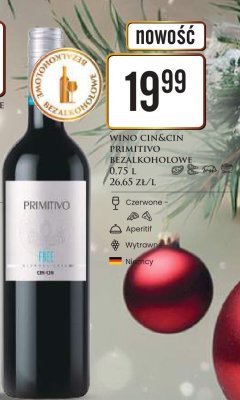 Wino Primitivo bezalkoholowe promocja w Dino
