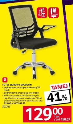 Fotel biurowy ERGOSPIN promocja w Selgros