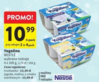 Jogurt Yogolino Nestle wybrane rodzaje 4x100g promocja w Intermarche