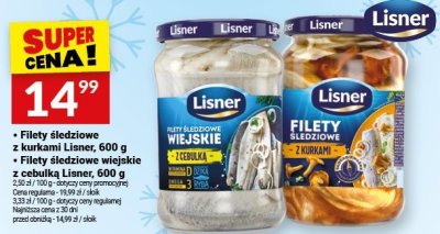 Filety śledziowe z kurkami Lisner, 600 g promocja w Twój Market
