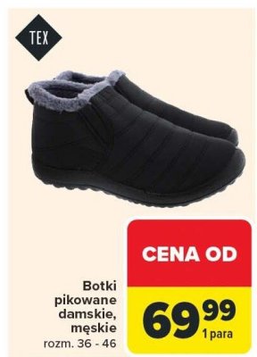 Botki pikowane damskie lub męskie TEX promocja w Carrefour