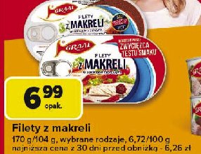 Filety z makreli w sosie pomidorowym z chili Graal promocja w Carrefour Market