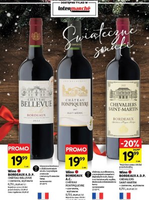 Wino BORDEAUX A.D.P. CHEVALIERS SAINT-MARTIN czerwone, wytrawne promocja w Intermarche