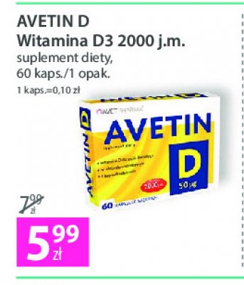 Tabletki witamina d3 2000 Avetin promocja