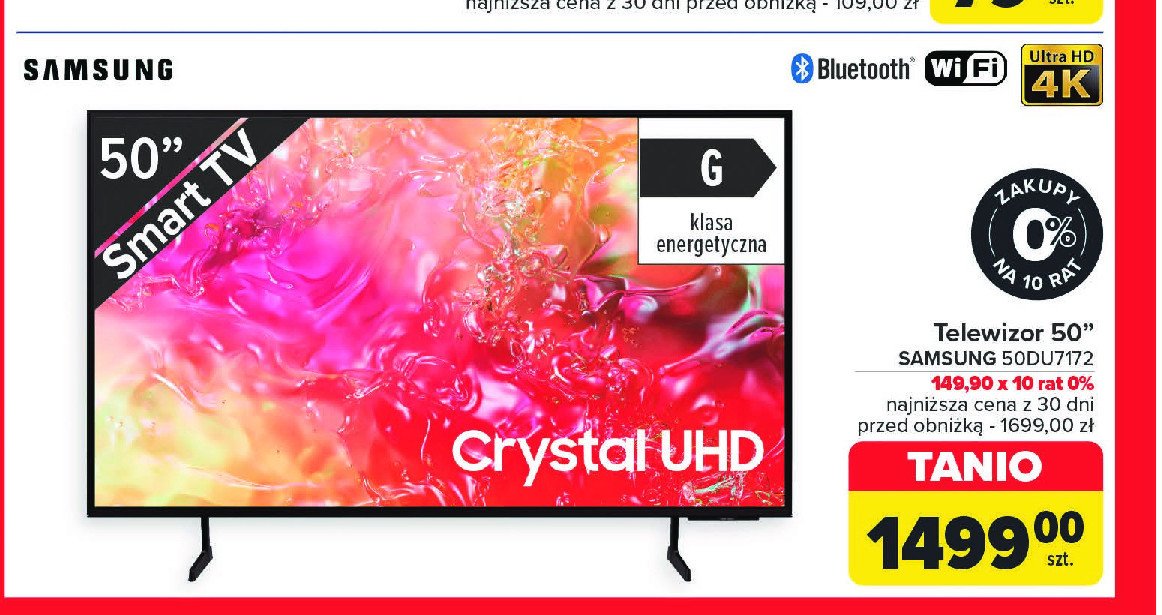 Telewizor 50" uhd 50au7172 Samsung promocja