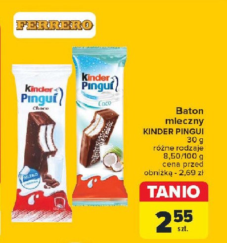 Baton kokosowy Kinder pingui promocja