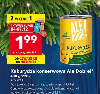 Kukurydza konserwowa Ale Dobre! promocja w LEWIATAN