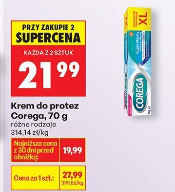 Krem do protez Corega, różne rodzaje promocja w Biedronka