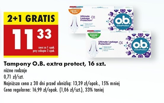 Tampony super plus O.b. procomfort promocja w Biedronka