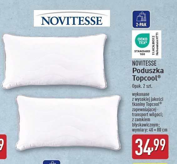 Poduszka top cool 40 x 80 cm Novitesse promocja w Aldi