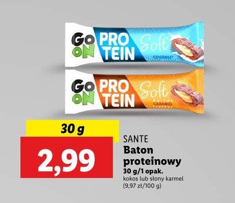 Baton proteinowy słony karmel Sante go on! protein soft promocja