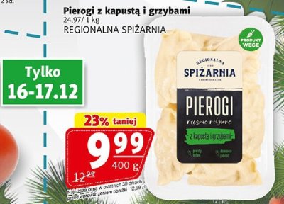Pierogi z kapustą i grzybami Regionalna Spiżarnia promocja w Prim Market
