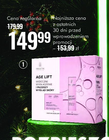 Zestaw w pudełku age lift krem do twarzy 50 ml  + krem pod oczy 15 ml Iwostin zestaw promocja