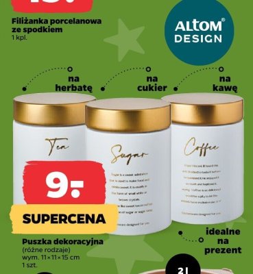 Puszka dekoracyjna różne rodzaje wym. 11x11x15 cm promocja w Netto