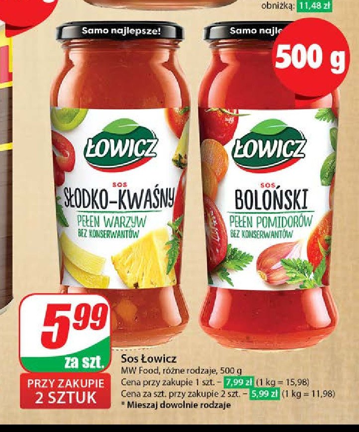 Sos słodko-kwaśny Łowicz promocja w Dino