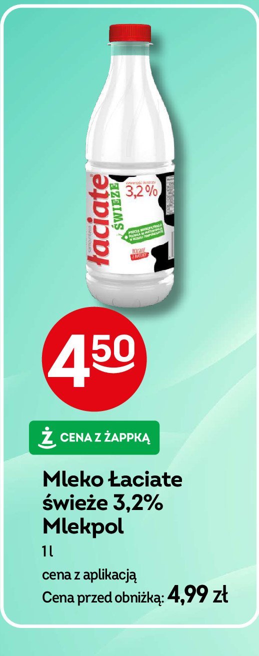 Mleko 3.2% Łaciate promocja w Żabka