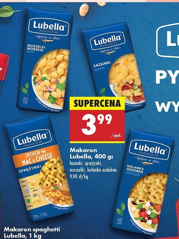 Makaron muszelki morskie Lubella makaron promocja