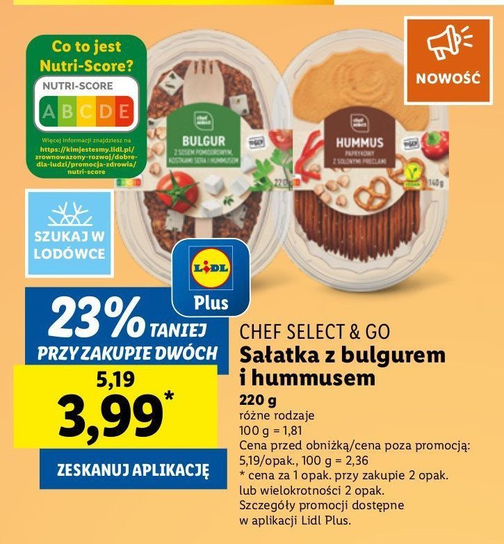 Sałatka hummus z papryką Chef select promocja w Lidl