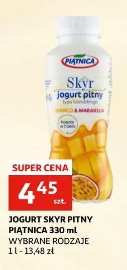Jogurt pitny mango i marakuja Piątnica skyr promocja