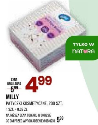 Patyczki kosmetyczne Milly promocja w Drogerie Natura