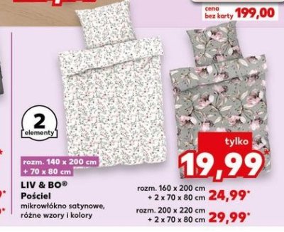 Komplet pościeli satyna 220 x 200 cm + 2 x 70 x 80 cm Liv & bo promocja