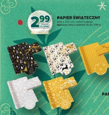 Papier świąteczny 200 x 250 cm różne rodzaje promocja w Stokrotka