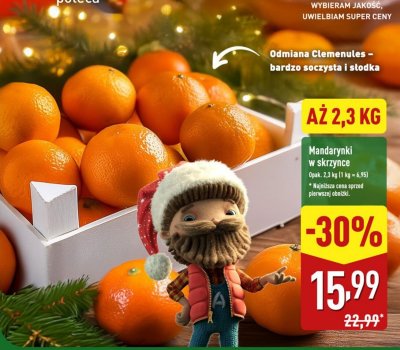 Mandarynki w skrzynce Clemenules promocja w Aldi