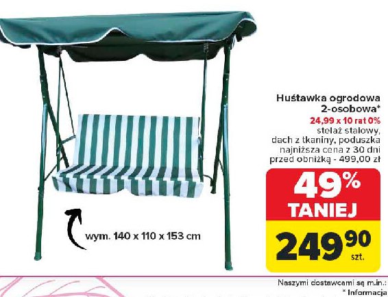 Huśtawka 2-osobowa promocja w Carrefour