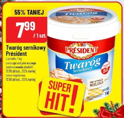 Twaróg sernikowy Président Lactalis promocja w POLOmarket