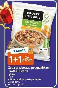 Zupa grzybowa z podgrzybkami Proste Historie 600g 1+1 grosz promocja w Leclerc
