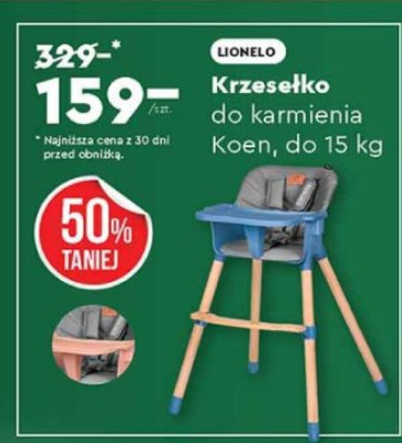 Krzesełko do karmienia Koen, do 15 kg Lionelo promocja w Biedronka