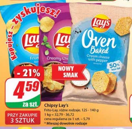 Chipsy cream cheese & pepper Lay's oven baked (prosto z pieca) Frito lay lay's promocja