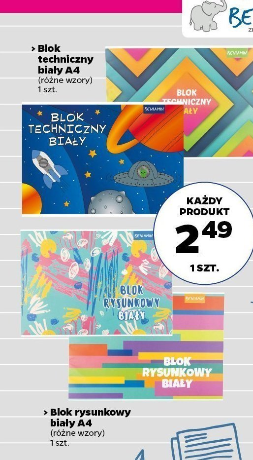 Blok techniczny biały a4/10 Beniamin Beniamin mn promocja