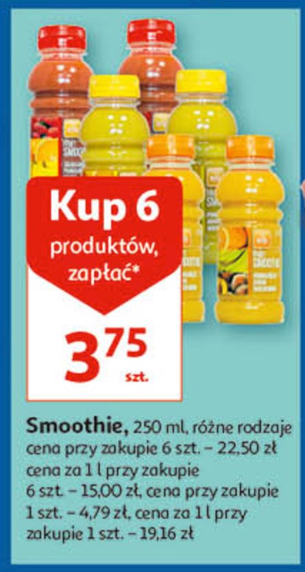 Smoothie jabłko-banan-mango-pomarańcza Auchan promocja