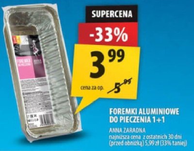 Foremki aluminiowe do pieczenia 1+1 promocja w Arhelan