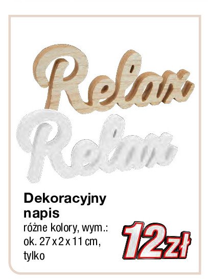 Dekoracyjny napis promocja