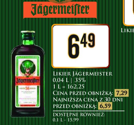 Likier Jagermeister promocja w Dino