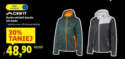 Kurtka softshell damska lub męska CRIVIT promocja w Lidl