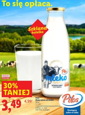 Mleko świeże od rolnika Pilos promocja w Lidl