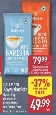 Kawa ziarnista Home Barista Caffé Crema Forte 1 kg promocja w Aldi