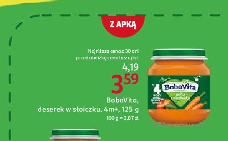 Deser jabłko z słodką marchewką Bobovita promocja w Rossmann