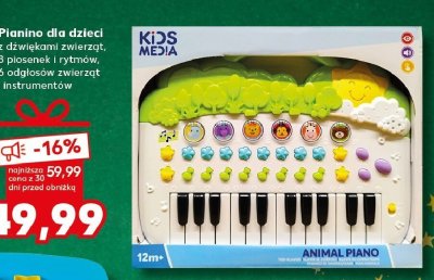 Pianino dla dzieci Kids Media z dźwiękami zwierząt promocja w Kaufland