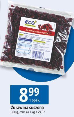 Żurawina suszona Eco+ promocja w Leclerc