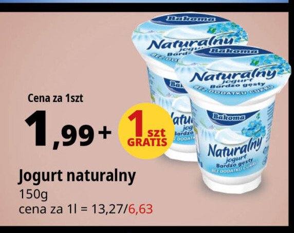 Jogurt naturalny Bakoma promocja