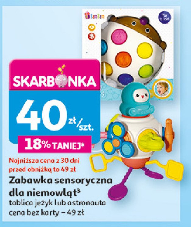 Zabawka sensoryczna dla niemowląt promocja w Auchan