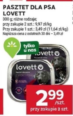 Pasztet dla psa Lovett promocja w Stokrotka