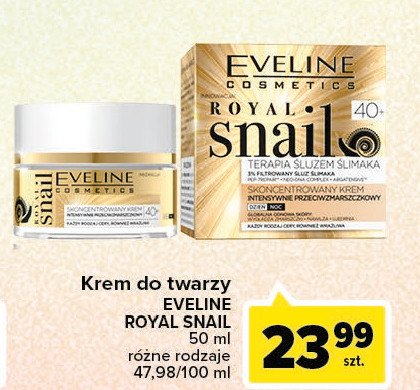 Krem do twarzy intensywnie przeciwzmarszczkowy 40+ Eveline royal snail promocje