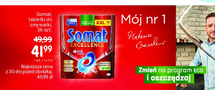 Tabletki do zmywarek SOMAT EXCELLENCE 4IN1 promocja