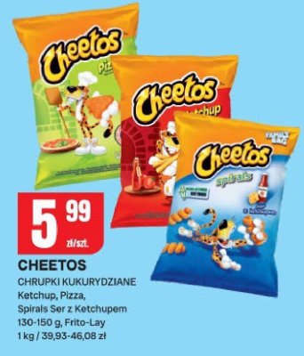 Chipsy Cheetos Ketchup, Pizza, Spirals Ser z Ketchupem promocja w Chorten