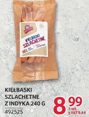 Kiełbaski szlachetne z indyka Indykpol 240g promocja w Selgros